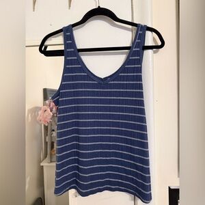 SO Navy and White Striped Top